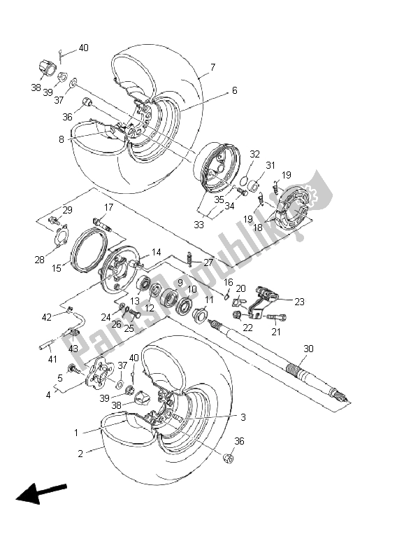 Todas las partes para Rueda Trasera de Yamaha YFM 250 Bear Tracker 2X4 2002