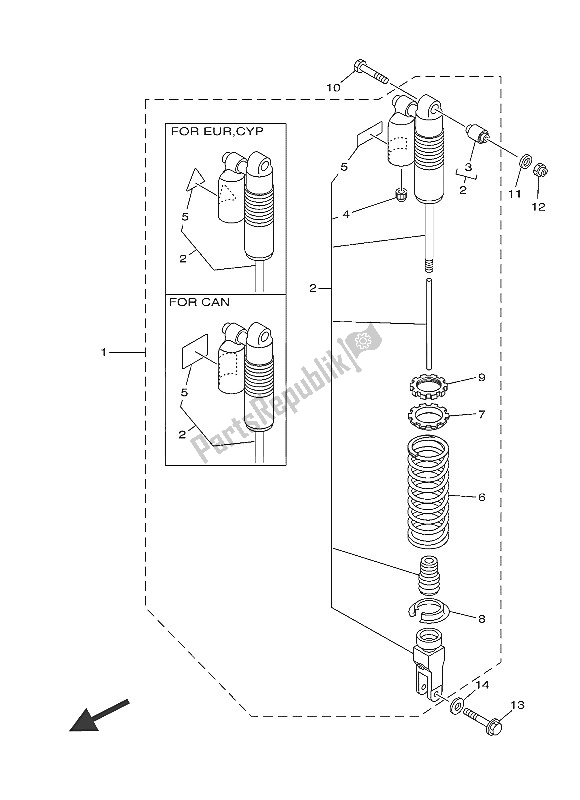 All parts for the Rear Suspension of the Yamaha YZ 85 LW 2016