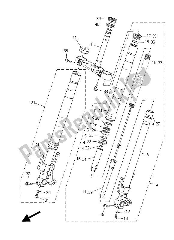 Tutte le parti per il Forcella Anteriore del Yamaha XP 500A 2015