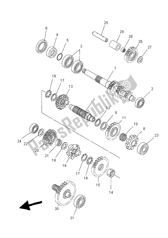 Tutte le parti per il Trasmissione del Yamaha YFM 700 Fwad LGB Grizzly 4X4 2014