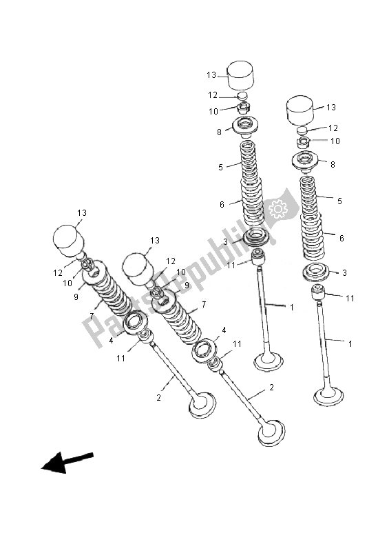 Toutes les pièces pour le Soupape du Yamaha FZ6 N 600 2007