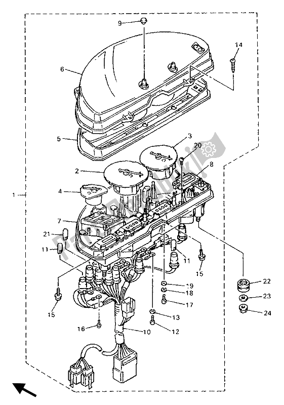 Todas as partes de Alternativo (metro) do Yamaha GTS 1000A 1993