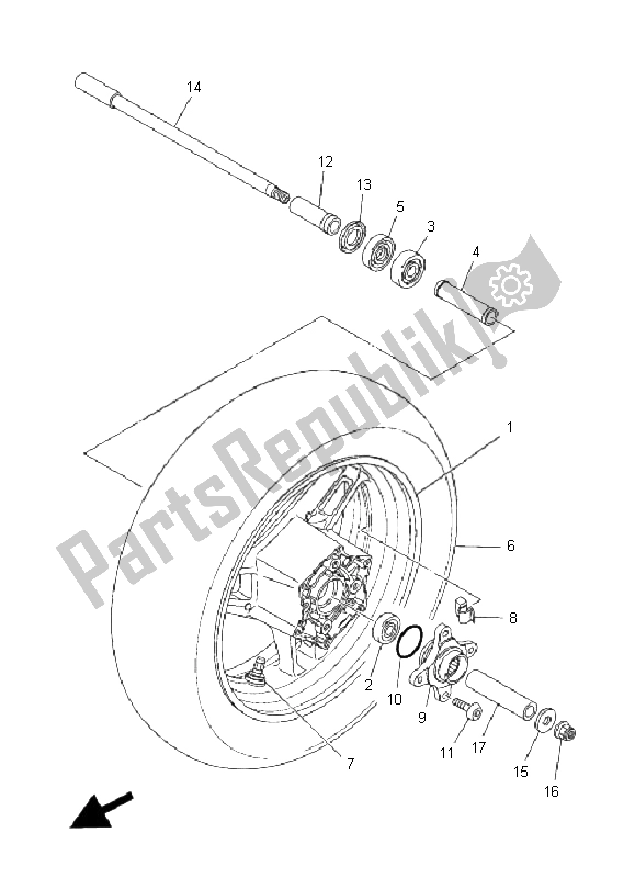 Tutte le parti per il Ruota Posteriore del Yamaha XP 500 T MAX 2008