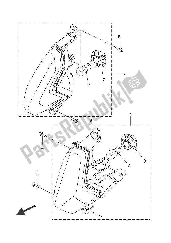 All parts for the Flasher Light of the Yamaha YP 250R 2016