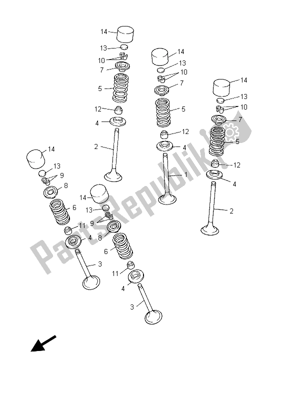 Toutes les pièces pour le Soupape du Yamaha YZ 450F 2003