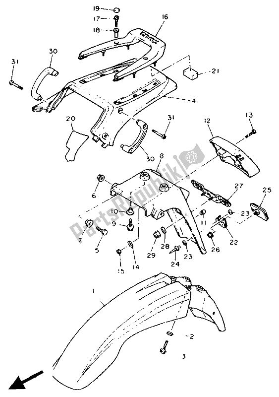 Toutes les pièces pour le Aile du Yamaha XT 600K 1991