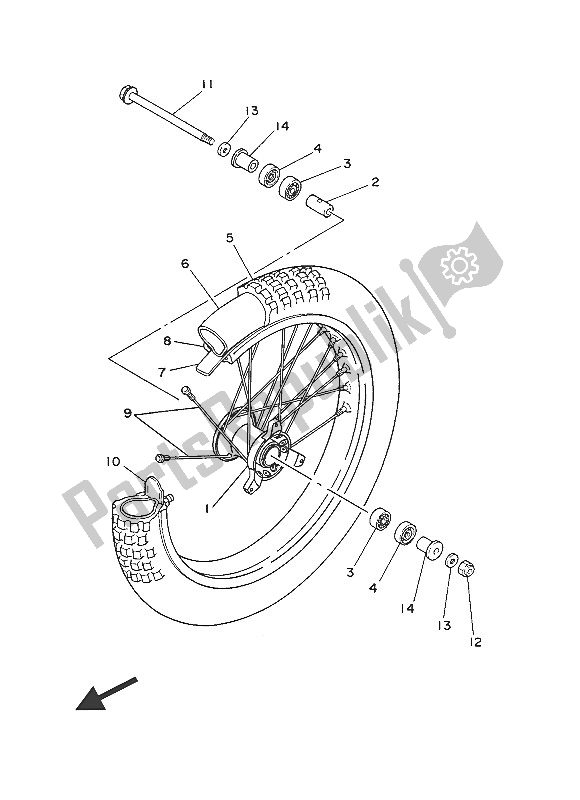 Todas as partes de Roda Da Frente do Yamaha YZ 85 LW 2016