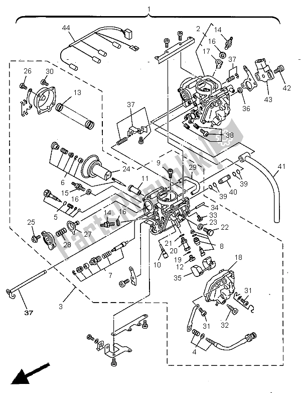 All parts for the Carburator of the Yamaha XVS 650 Dragstar 1997