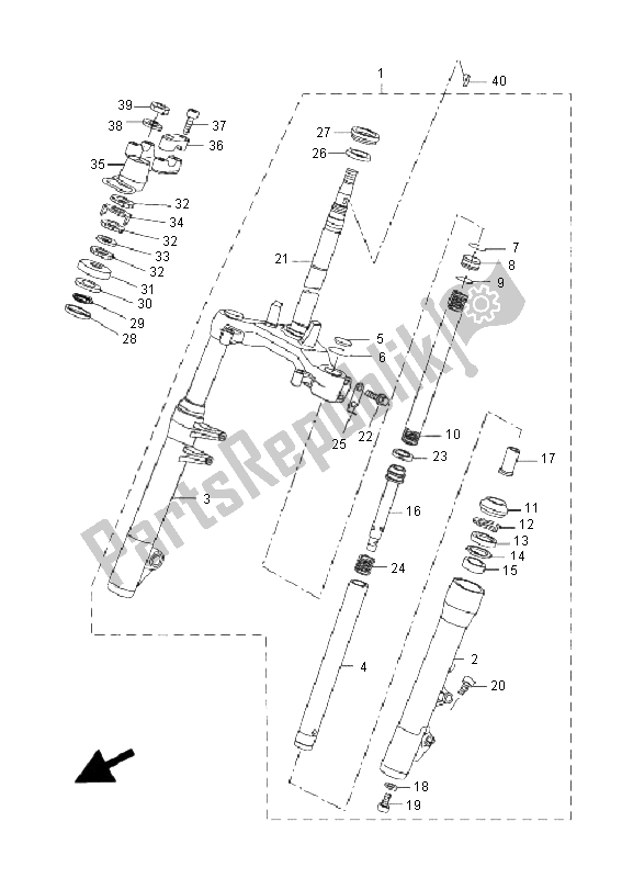 All parts for the Steering of the Yamaha VP 250 X City 2008