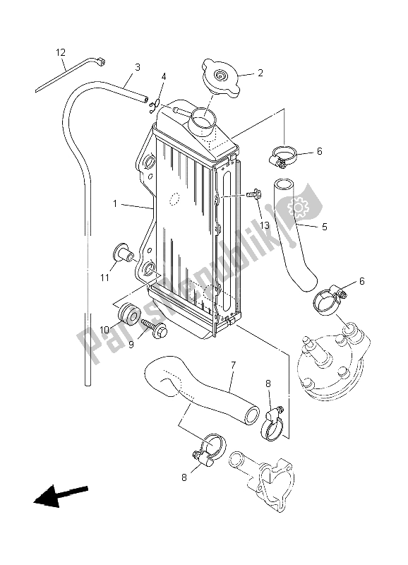 All parts for the Radiator & Hose of the Yamaha YZ 85 SW LW 2004