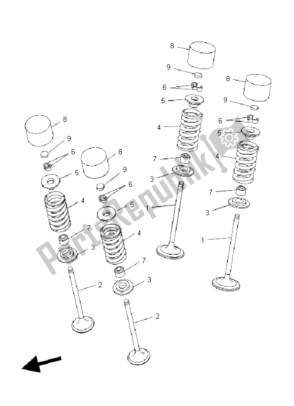 Wszystkie części do Zawór Yamaha WR 250R 2008