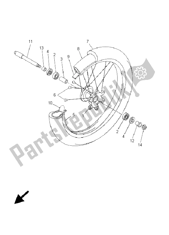 Todas las partes para Rueda Delantera de Yamaha YZ 125 2001