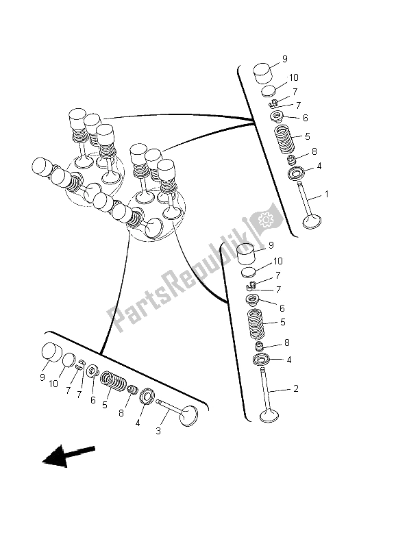 Todas las partes para Válvula de Yamaha TDM 900 2002