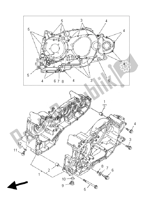 All parts for the Crankcase of the Yamaha XP 500A T MAX 2010