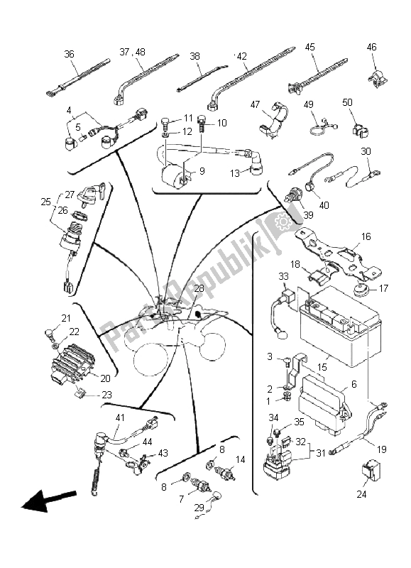 Tutte le parti per il Elettrico 1 del Yamaha YFM 350R 2006