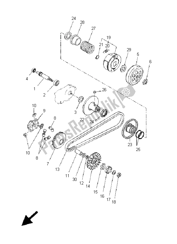 Toutes les pièces pour le Embrayage du Yamaha CW 50 BWS 2009