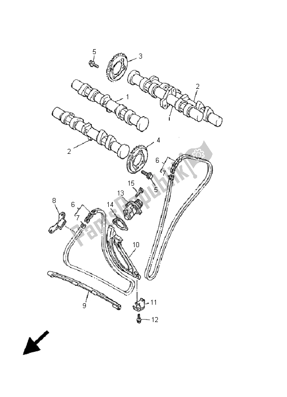 Toutes les pièces pour le Arbre à Cames Et Chaîne du Yamaha V MAX 12 1200 2001