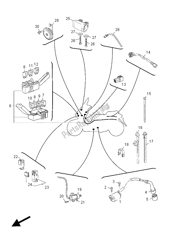 Toutes les pièces pour le électrique 2 du Yamaha YP 250 RA X MAX 2012