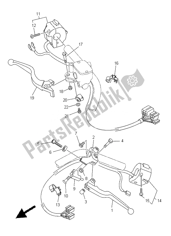 All parts for the Handle Switch & Lever of the Yamaha XVS 1300A 2014