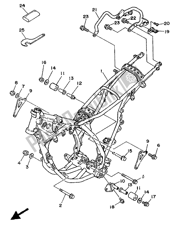 Tutte le parti per il Telaio del Yamaha DT 125R 1992