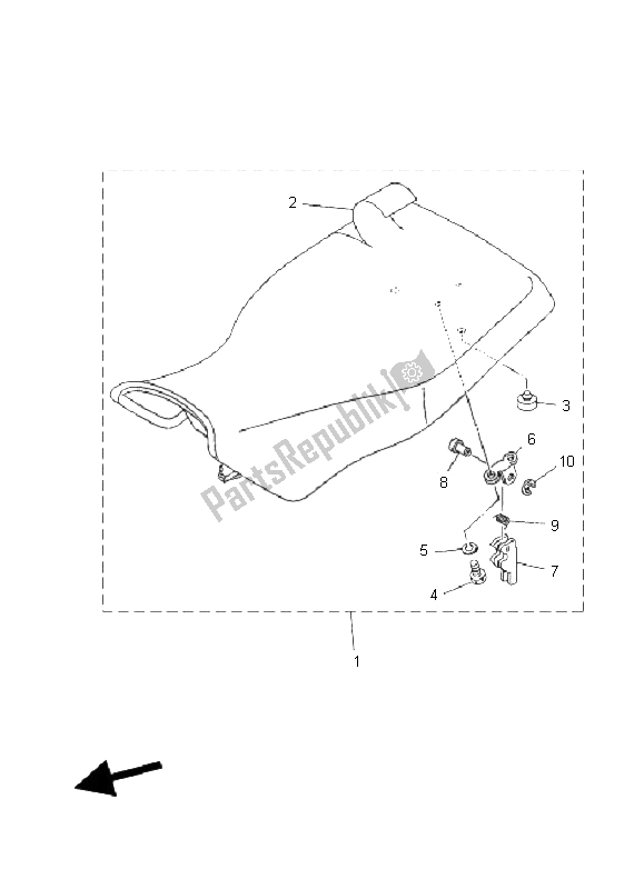 All parts for the Seat of the Yamaha YFM 80 Grizzly 2006