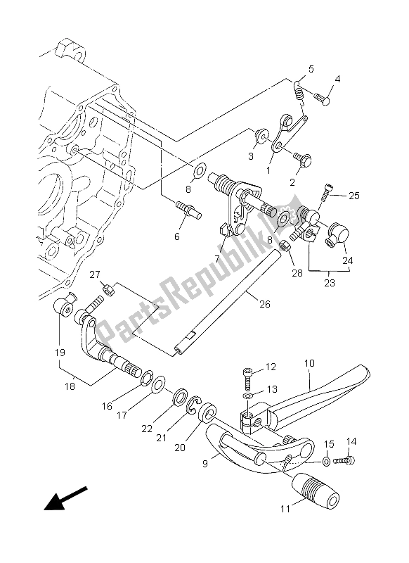 Tutte le parti per il Albero Del Cambio del Yamaha XV 1900A 2012