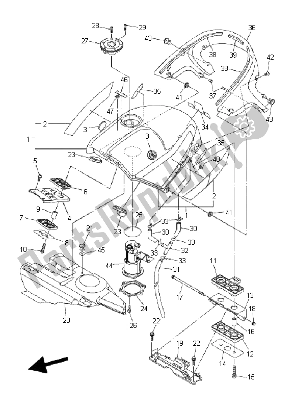 Todas las partes para Depósito De Combustible de Yamaha FJR 1300A 2006