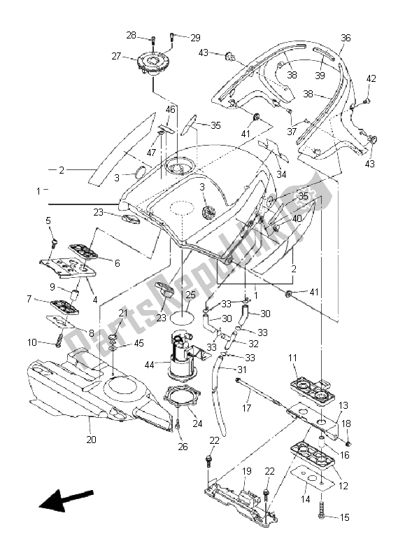 Tutte le parti per il Serbatoio Di Carburante del Yamaha FJR 1300A 2006