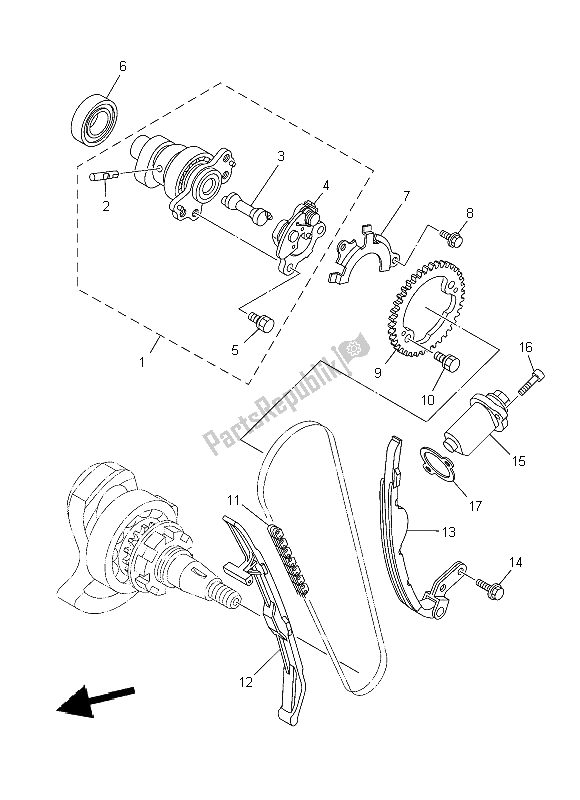 Tutte le parti per il Albero A Camme E Catena del Yamaha YFM 550 Fwad 2014