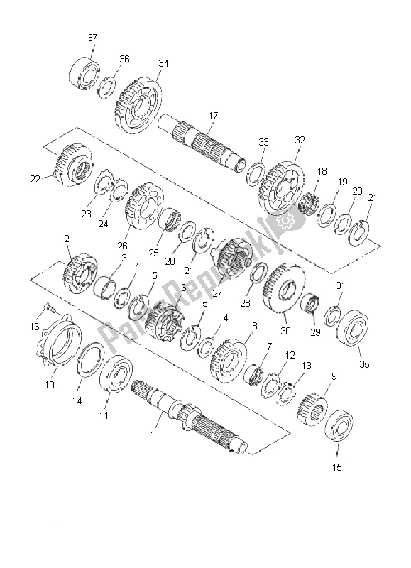 All parts for the Transmission of the Yamaha FJR 1300A 2011