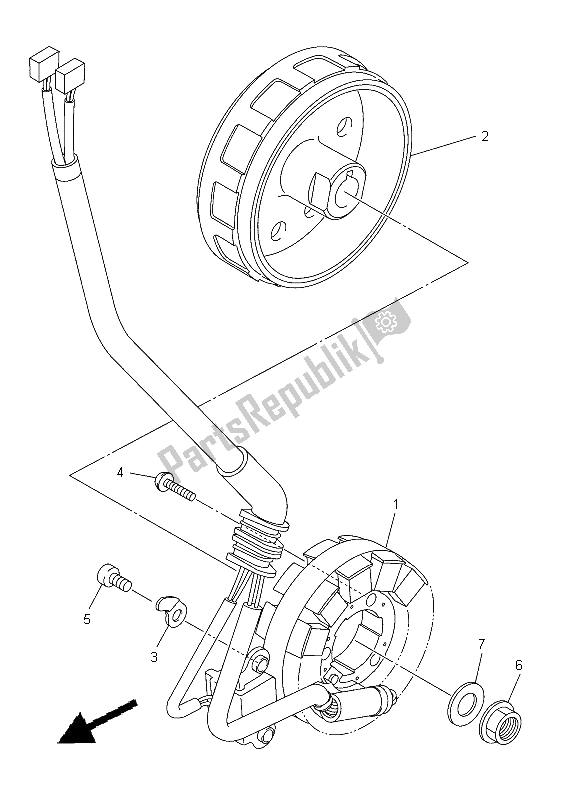 Todas las partes para Generador de Yamaha YZ 450F 2012