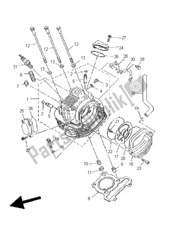 Todas las partes para Cabeza De Cilindro de Yamaha YFM 250 Bear Tracker 2X4 2001