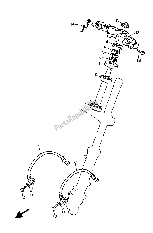 Todas as partes de Direção do Yamaha FJ 1200 1986