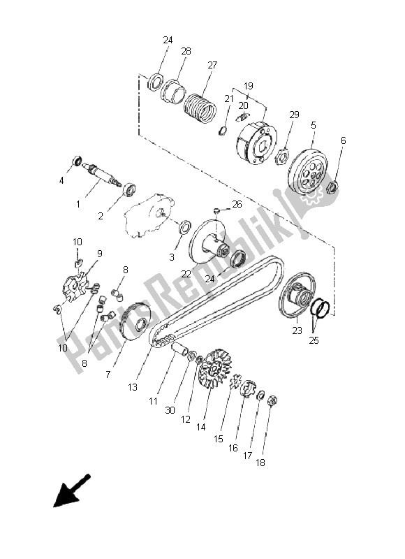 Tutte le parti per il Frizione del Yamaha EW 50N Slider 2009