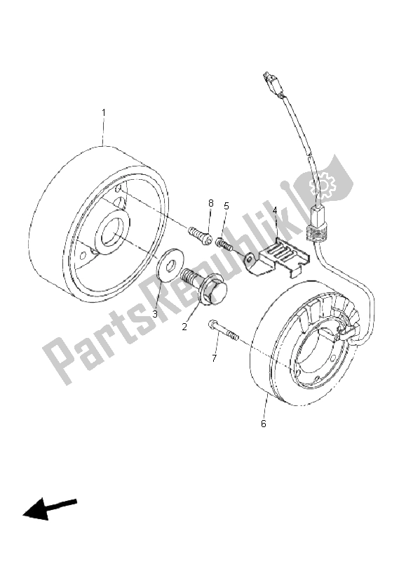 All parts for the Generator of the Yamaha FZ6 Nahg 600 2008