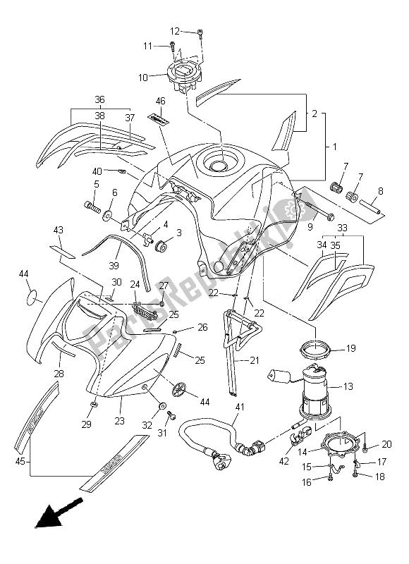 Tutte le parti per il Serbatoio Di Carburante del Yamaha FZ8 N 800 2014