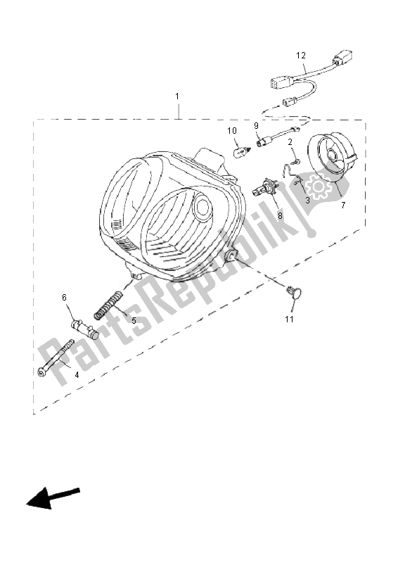 Alle onderdelen voor de Koplamp van de Yamaha YN 50R Neos 2010