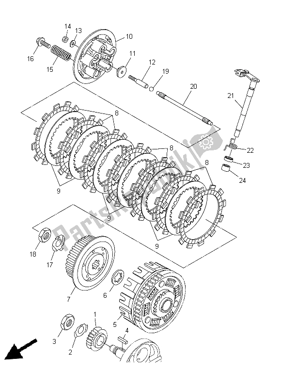 Wszystkie części do Sprz? G? O Yamaha WR 250X 2014