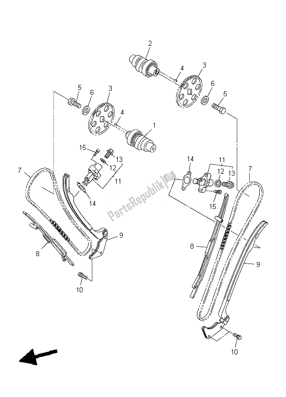Tutte le parti per il Albero A Camme E Catena del Yamaha XVS 950A 2010