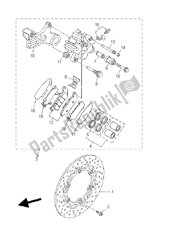 Tutte le parti per il Pinza Freno Posteriore del Yamaha MT 01 5 YU3 1670 2006