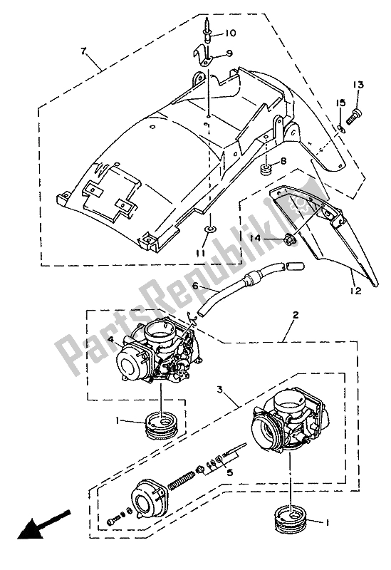 All parts for the Alternate (carburetor-fender) (for Se-ch) of the Yamaha TDM 850 1994