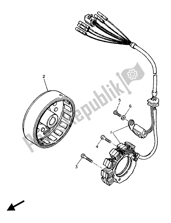 Todas as partes de Gerador do Yamaha TT 600W 1989