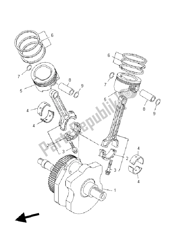 Tutte le parti per il Albero Motore E Pistone del Yamaha MT 01S 1670 2009