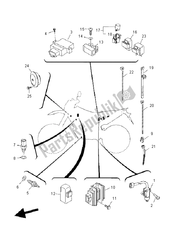 Tutte le parti per il Elettrico 2 del Yamaha WR 125X 2011