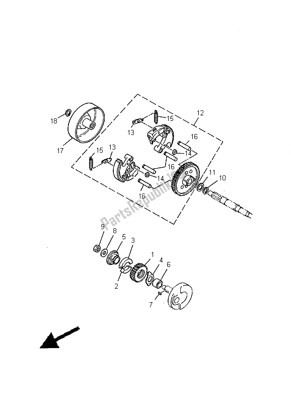 All parts for the Clutch of the Yamaha PW 50 2000