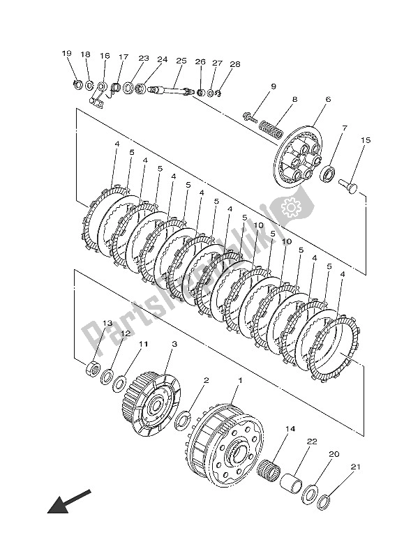 Toutes les pièces pour le Embrayage du Yamaha MT 09A 900 2016