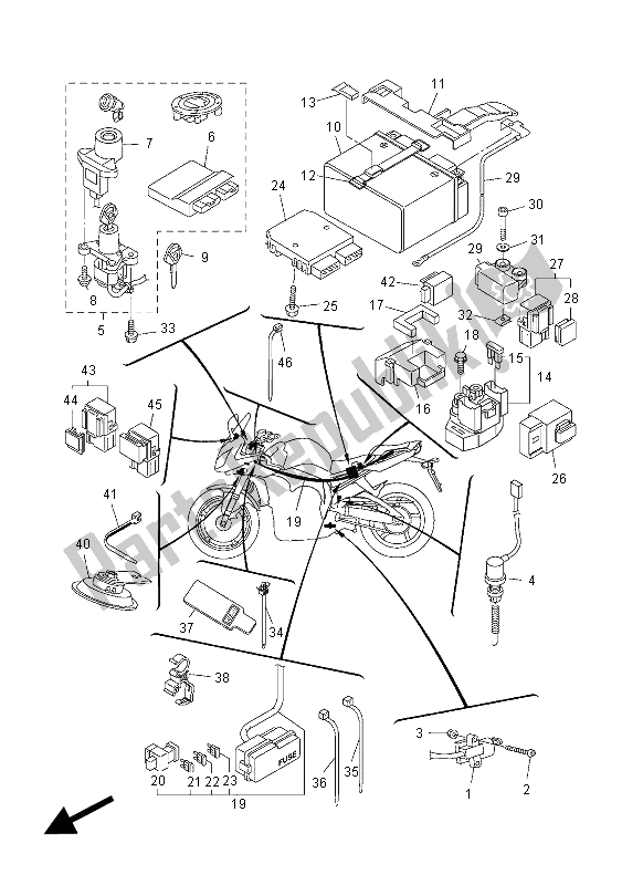 Toutes les pièces pour le électrique 2 du Yamaha FZ1 S 1000 2012