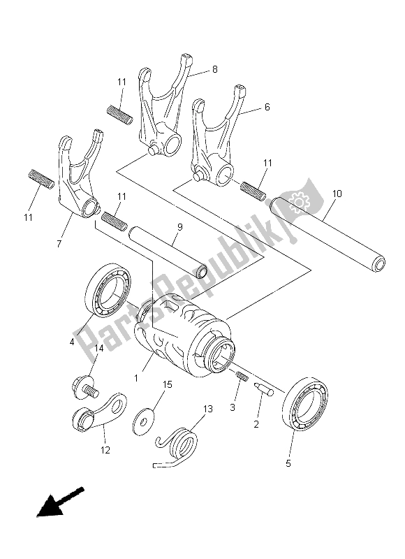 Tutte le parti per il Camma Cambio E Forcella del Yamaha YZ 250F 2015