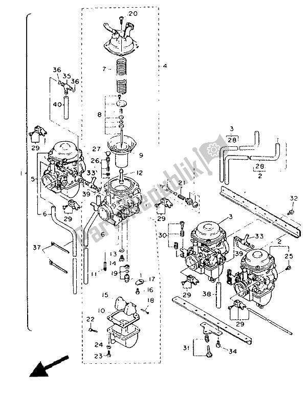 Tutte le parti per il Alternate (carburatore) (per Se) del Yamaha FJ 1200A 1991
