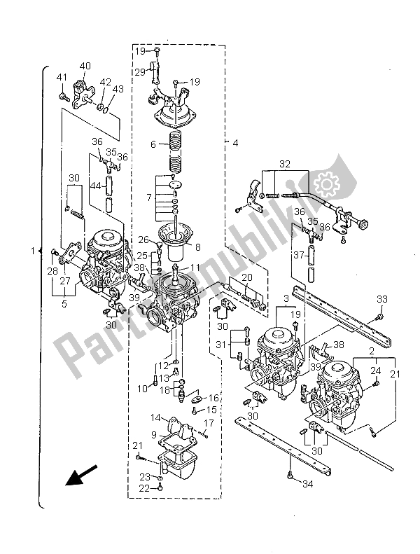 All parts for the Carburetor of the Yamaha XJR 1300 1999